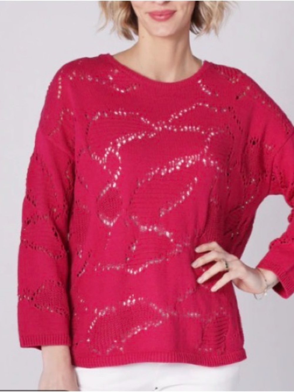 045-Wynne Collection Moving Pintelle Stitch Sweater